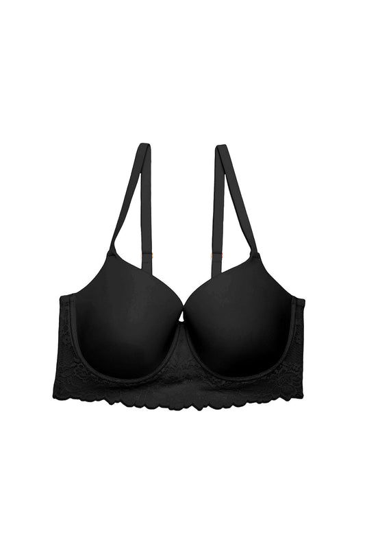 Heavenly Full Coverage Longline T-Shirt Bra Black