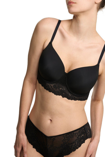 Heavenly Full Coverage Longline T-Shirt Bra Black