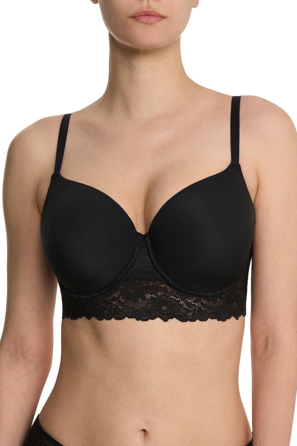 Heavenly Full Coverage Longline T-Shirt Bra Black