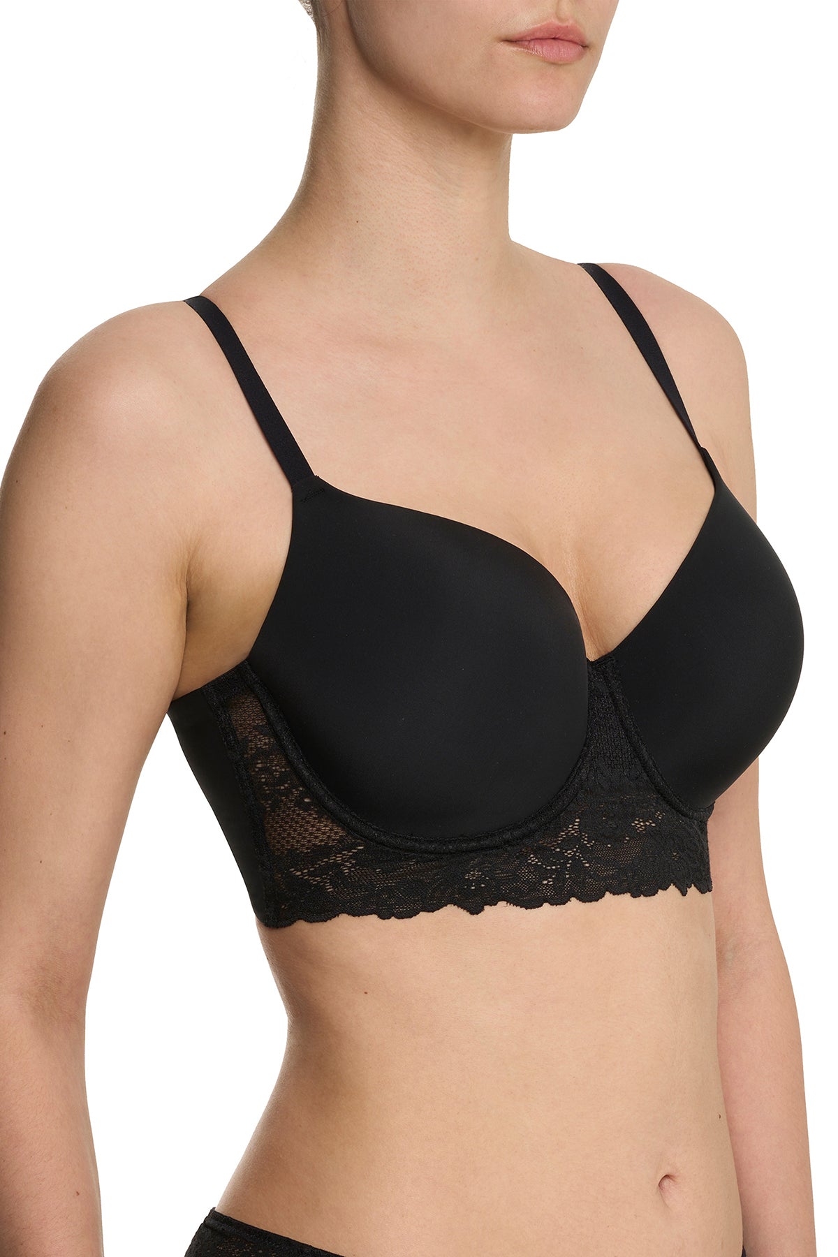 Heavenly Full Coverage Longline T-Shirt Bra Black