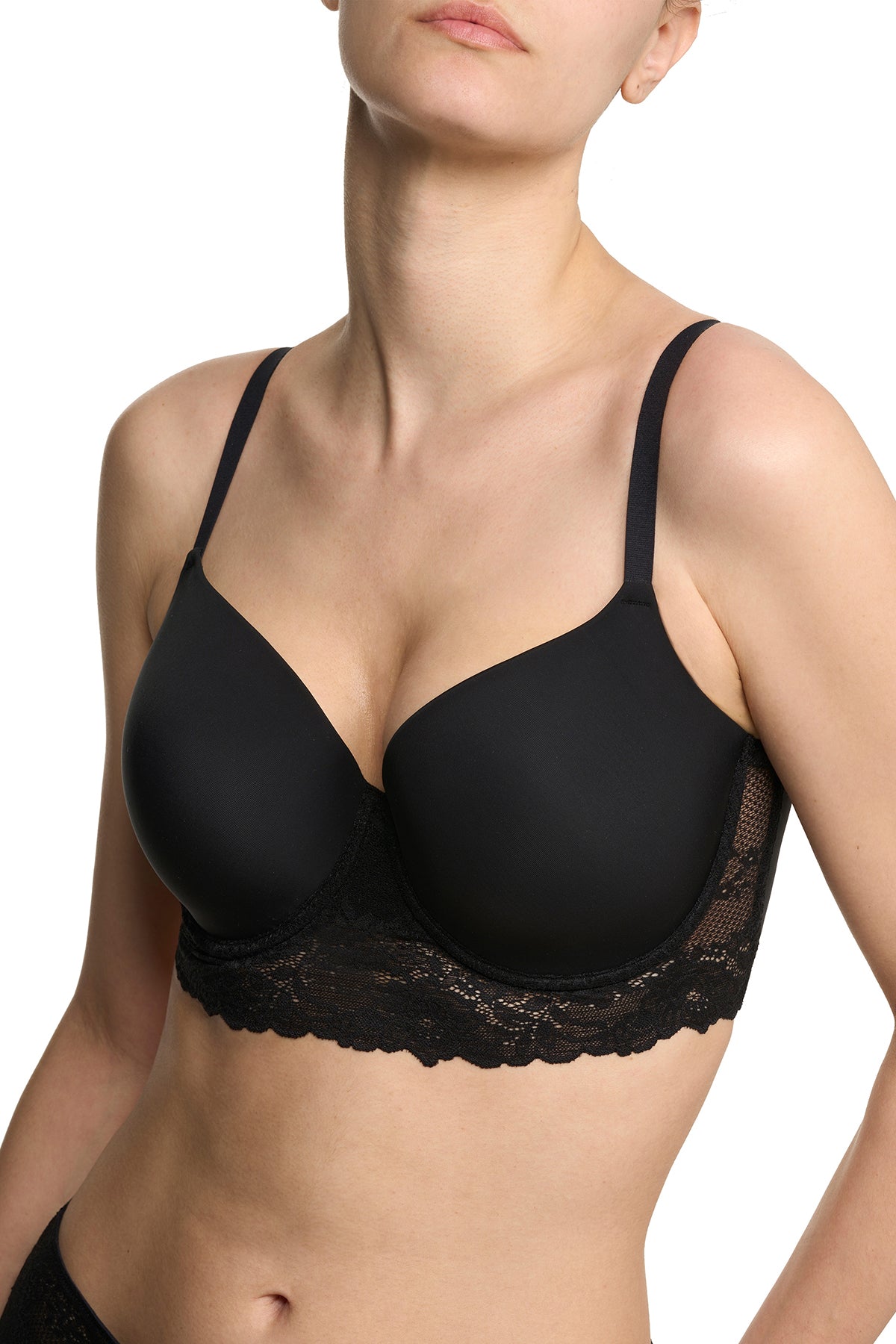 Heavenly Full Coverage Longline T-Shirt Bra Black
