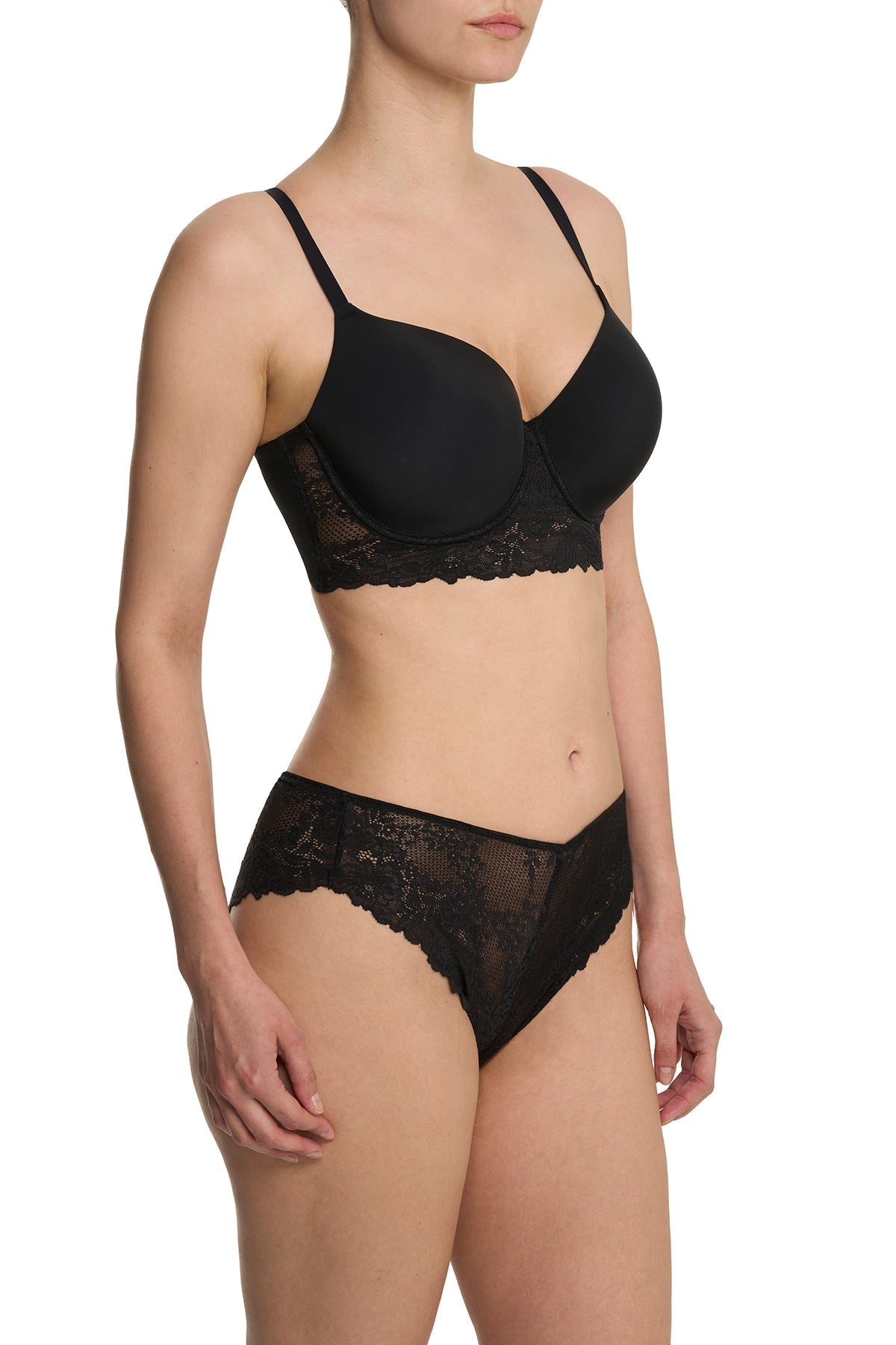 Heavenly Full Coverage Longline T-Shirt Bra Black