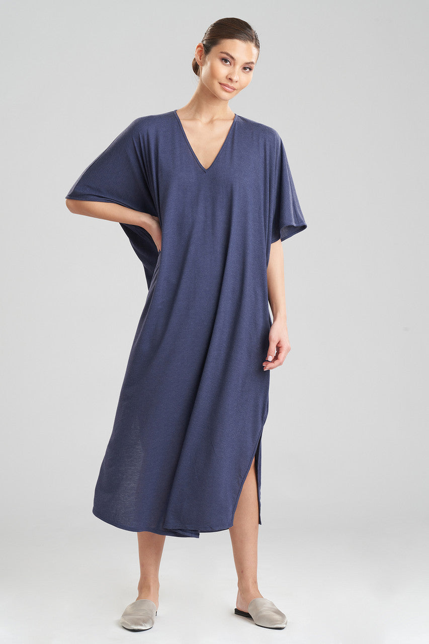 Buy Shangri-La TENCEL™ Caftan in Heather Night Blue Online Heather Night Blue