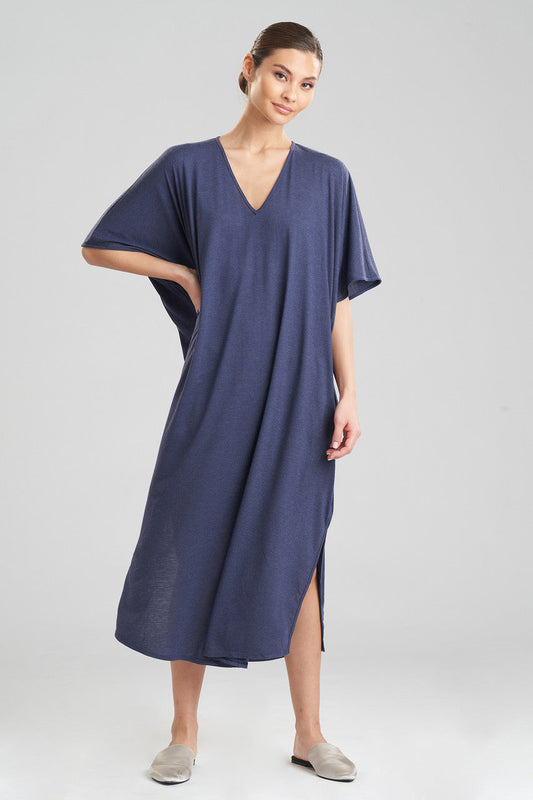 Buy Shangri-La TENCEL™ Caftan in Heather Night Blue Online Heather Night Blue