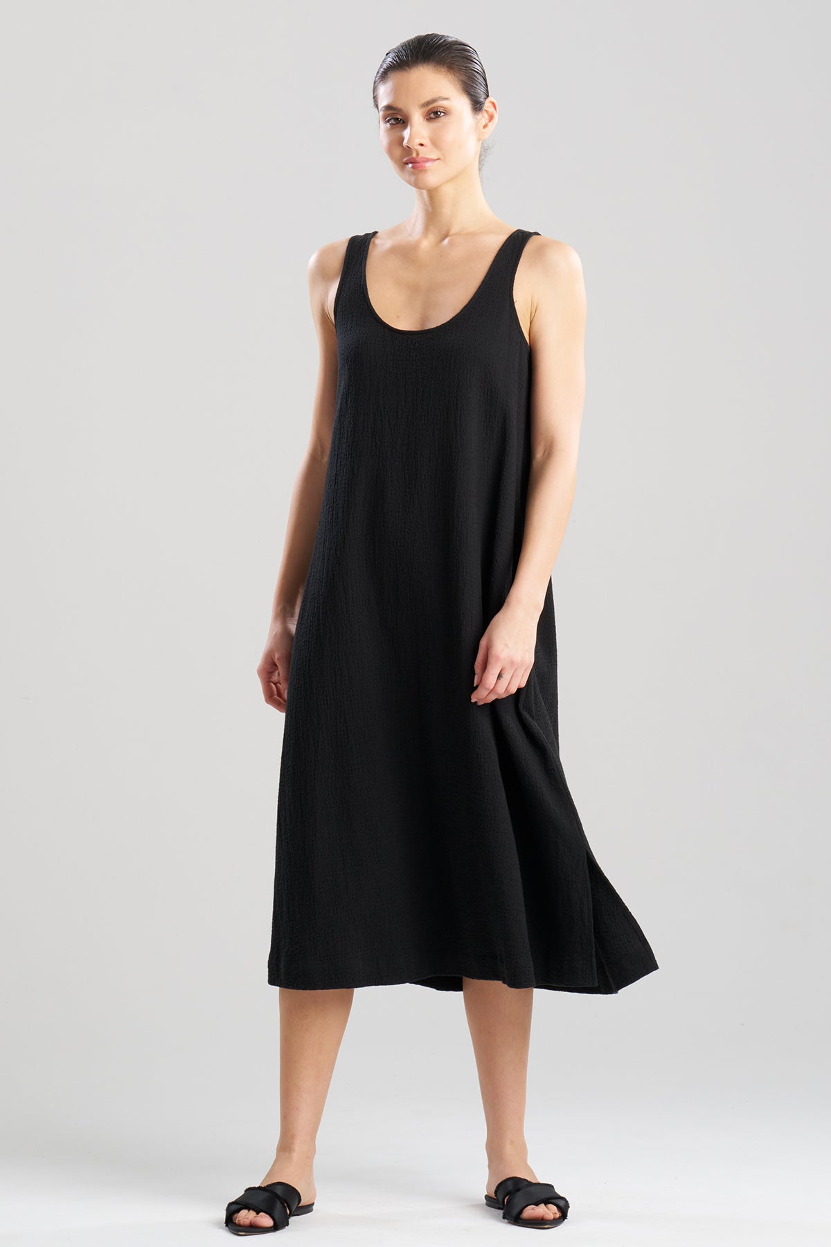 Buy Onsen Cotton Tank Slip Dress in Black Online Black
