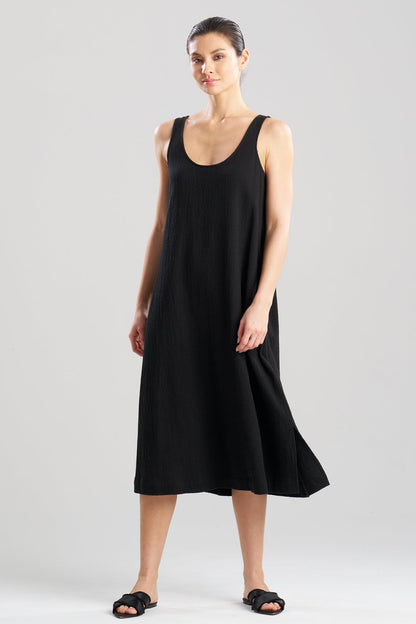 Buy Onsen Cotton Tank Slip Dress in Black Online Black
