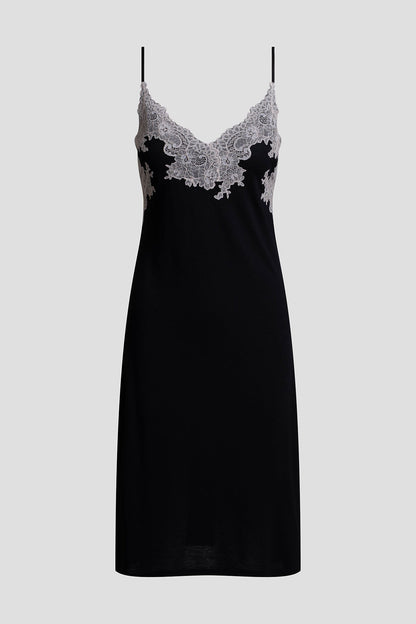 Buy Luxe Shangri-La TENCEL™ Chemise in Black/Cocoon Online Black/Cocoon