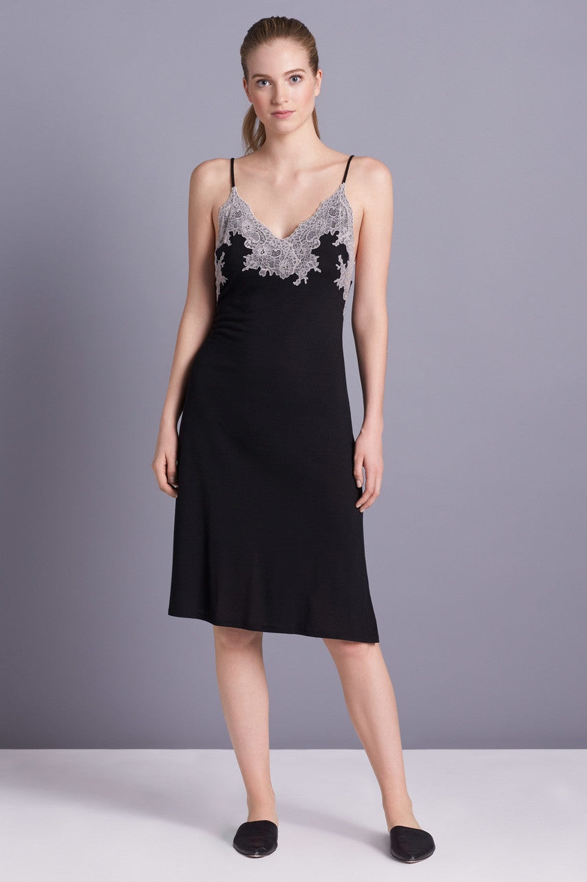 Buy Luxe Shangri-La TENCEL™ Chemise in Black/Cocoon Online Black/Cocoon