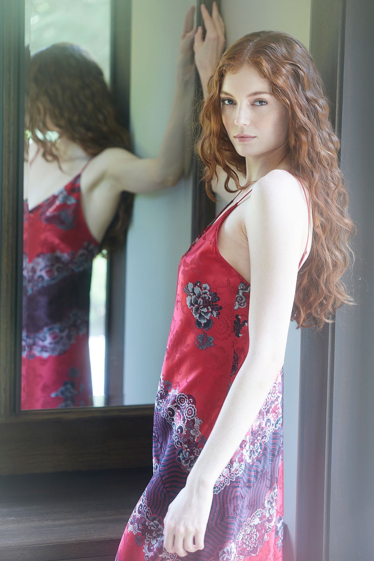 Buy Imperial Dragon Jacquard Gown in Red Online Red