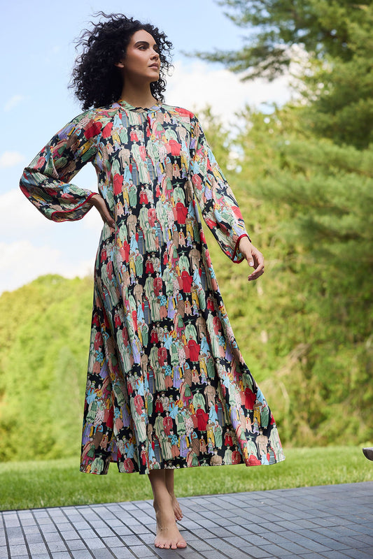 Buy Dynasty Mandarin Zip Caftan in Black Online Black