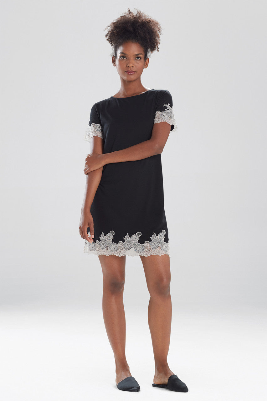 Buy Luxe Shangri-La TENCEL™ Short Sleeve Sleepshirt in Black Online Black