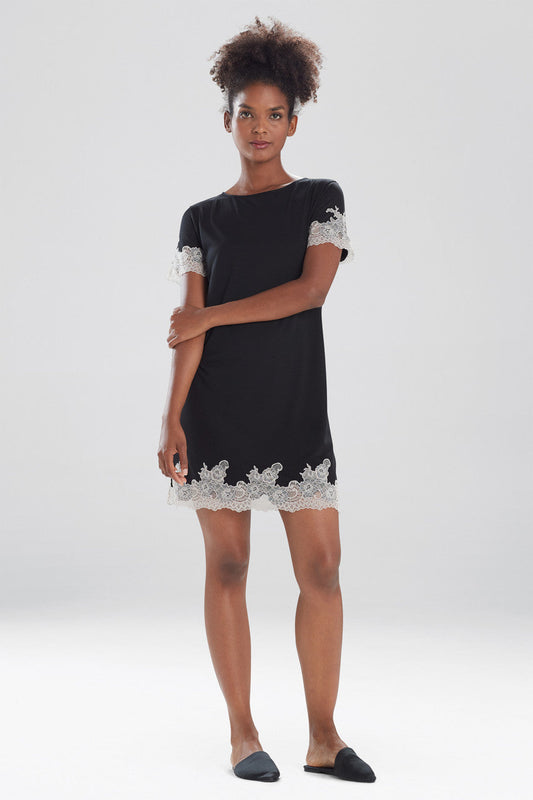 Buy Luxe Shangri-La TENCEL™ Short Sleeve Sleepshirt in Black Online Black
