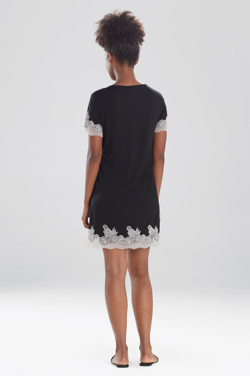 Buy Luxe Shangri-La TENCEL™ Short Sleeve Sleepshirt in Black Online Black
