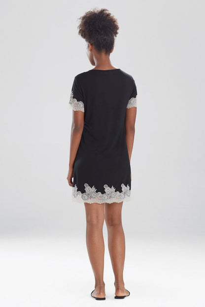 Buy Luxe Shangri-La TENCEL™ Short Sleeve Sleepshirt in Black Online Black