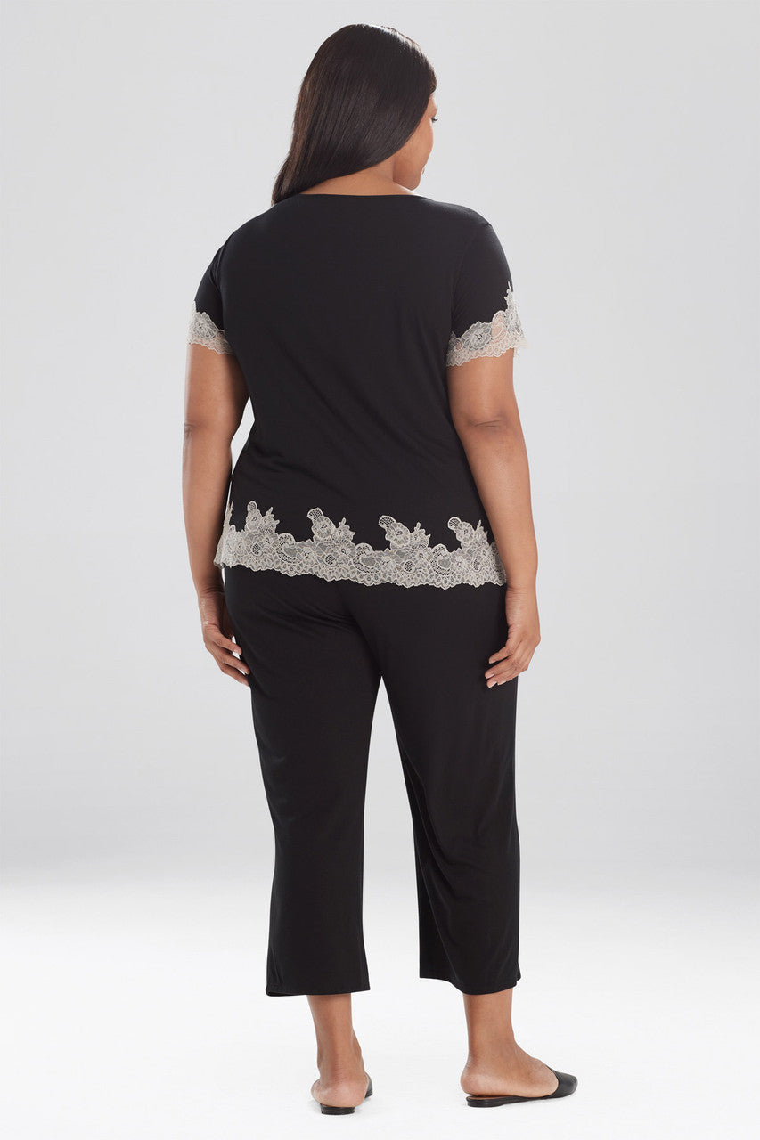 Buy Luxe Shangri-La TENCEL™ Short Sleeve PJ Basics in Black/Cocoon Online Black/Cocoon