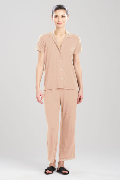 Buy Feathers Essentials Lenzing™ Ecovero™ Viscose Lace Applique Trim PJ in Café Online Café