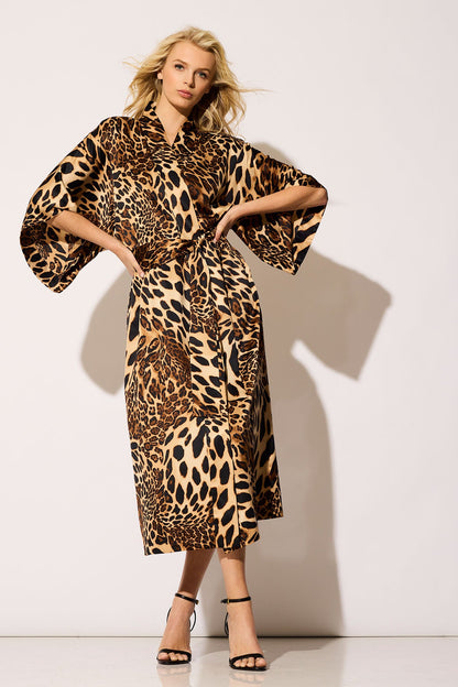 Buy Luxe Leopard Robe in Chestnut Online Chestnut