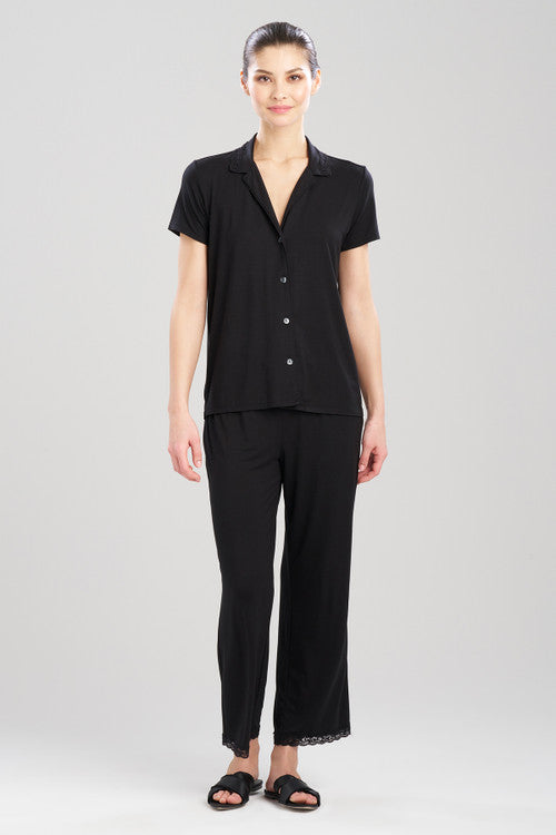 Buy Feathers Essentials Lenzing™ Ecovero™ Viscose Lace Applique Trim PJ in Black Online Black