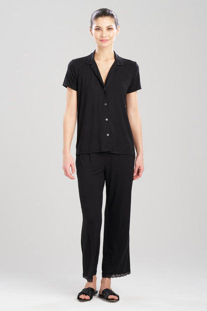 Buy Feathers Essentials Lenzing™ Ecovero™ Viscose Lace Applique Trim PJ in Black Online Black