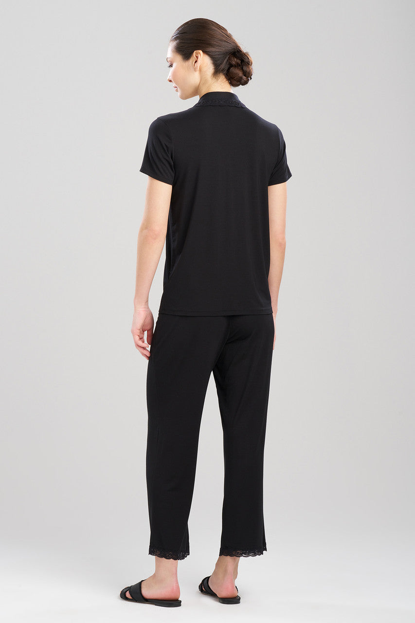 Buy Feathers Essentials Lenzing™ Ecovero™ Viscose Lace Applique Trim PJ in Black Online Black