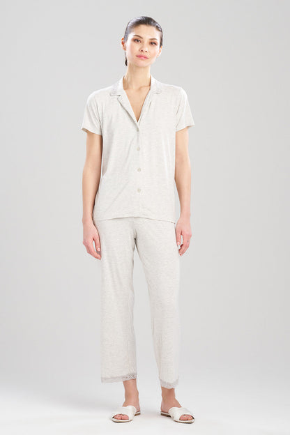 Buy Feathers Essentials Lenzing™ Ecovero™ Viscose Lace Applique Trim PJ in Light Heather Grey Online Light Heather Grey