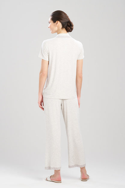 Buy Feathers Essentials Lenzing™ Ecovero™ Viscose Lace Applique Trim PJ in Light Heather Grey Online Light Heather Grey