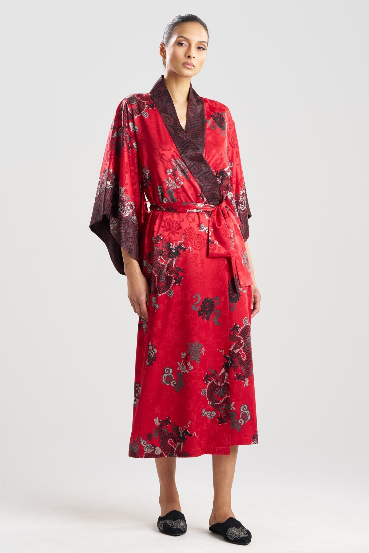 Buy Imperial Dragon Jacquard Robe in Red Online Red