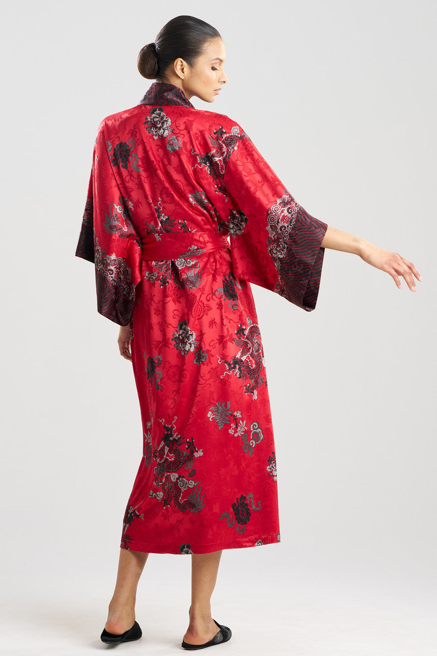 Buy Imperial Dragon Jacquard Robe in Red Online Red