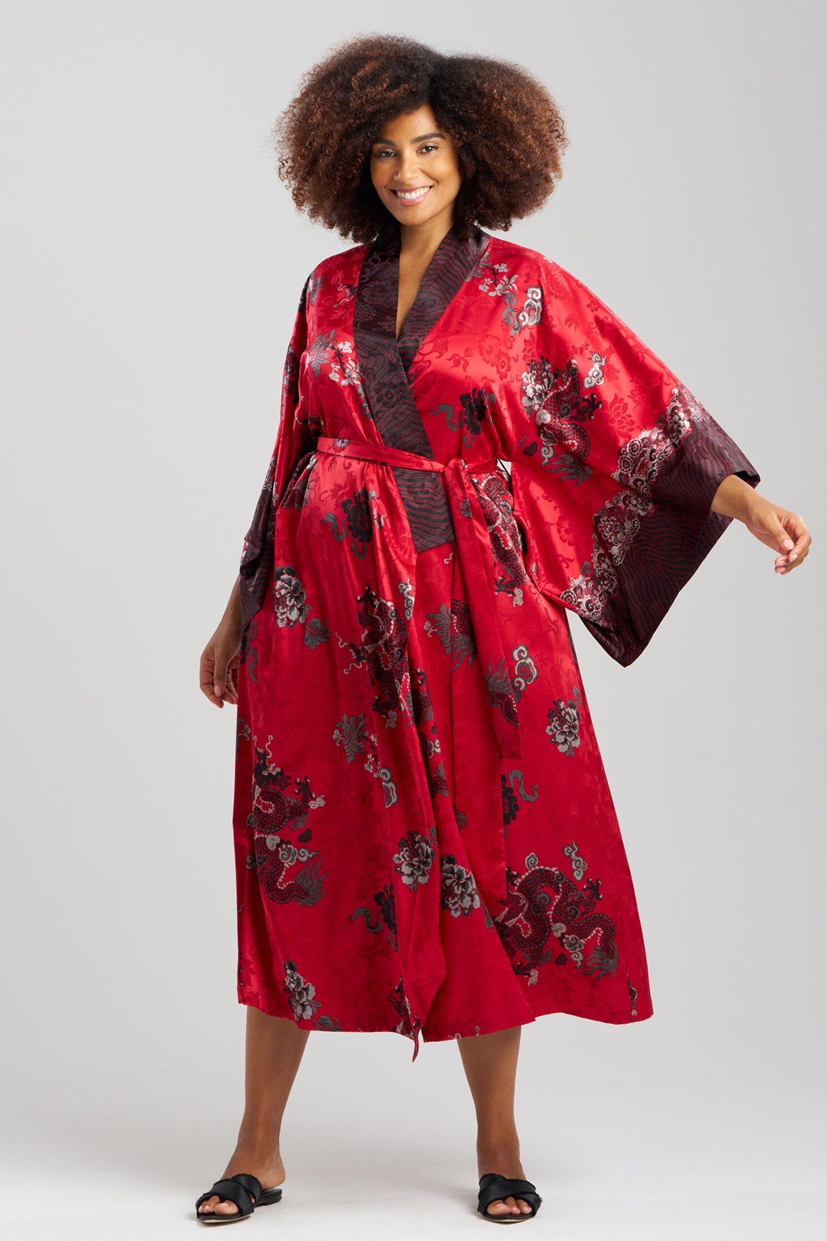 Buy Imperial Dragon Jacquard Robe in Red Online Red