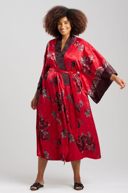 Buy Imperial Dragon Jacquard Robe in Red Online Red