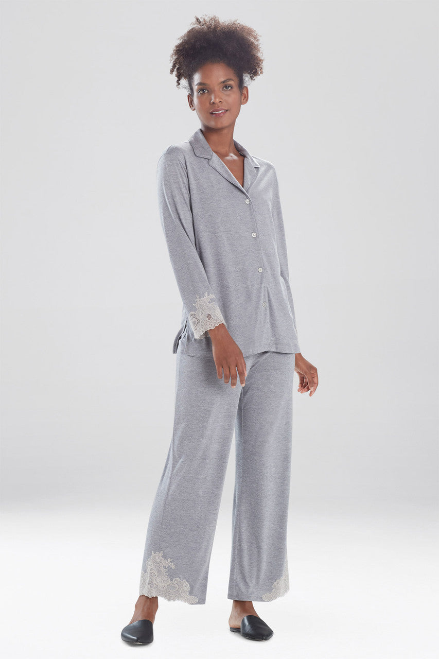 Buy Luxe Shangri-La TENCEL™ Long Sleeve Notch PJ in Grey Online Grey
