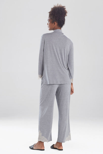 Buy Luxe Shangri-La TENCEL™ Long Sleeve Notch PJ in Grey Online Grey