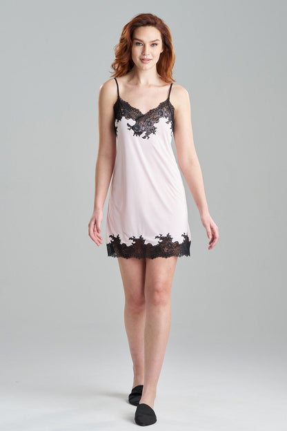 Buy Enchant Lace Trim Chemise in Pink/Black Online Pink/Black