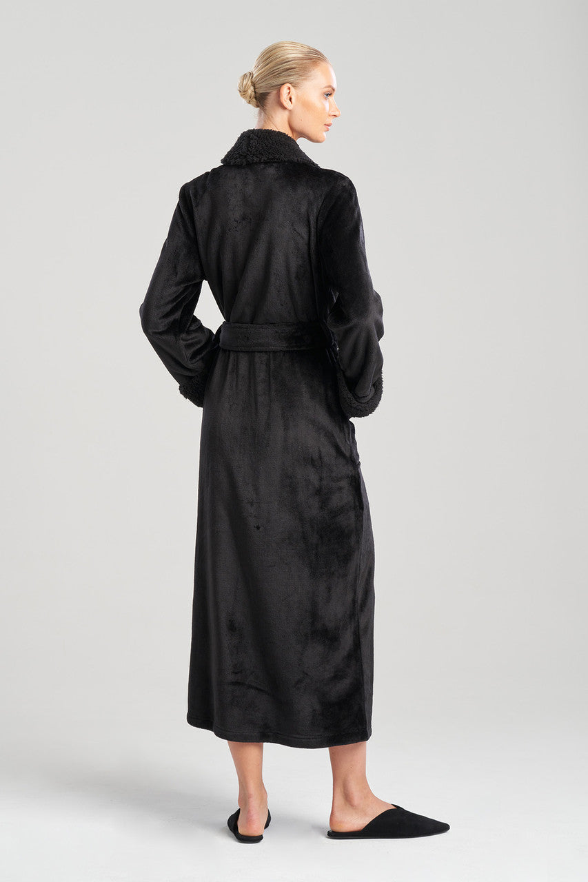 Buy Plush Sherpa Robe in Black Online Black