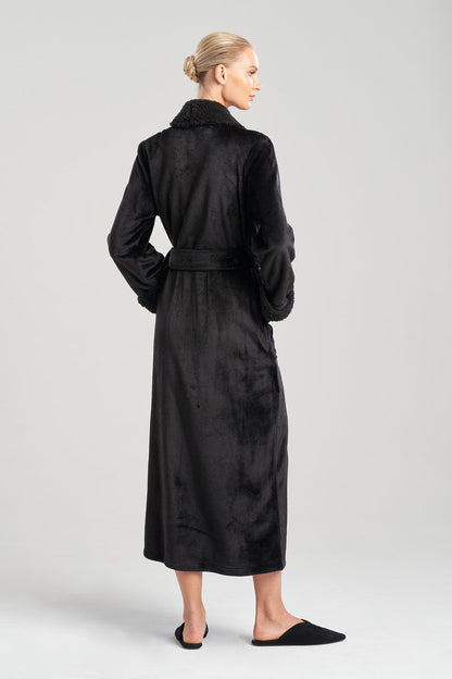 Buy Plush Sherpa Robe in Black Online Black
