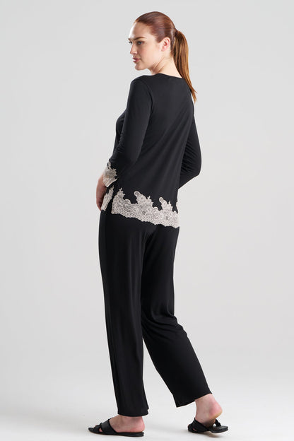Buy Luxe Shangri-La TENCEL™ Long Sleeve PJ in Black/Cocoon Online Black/Cocoon