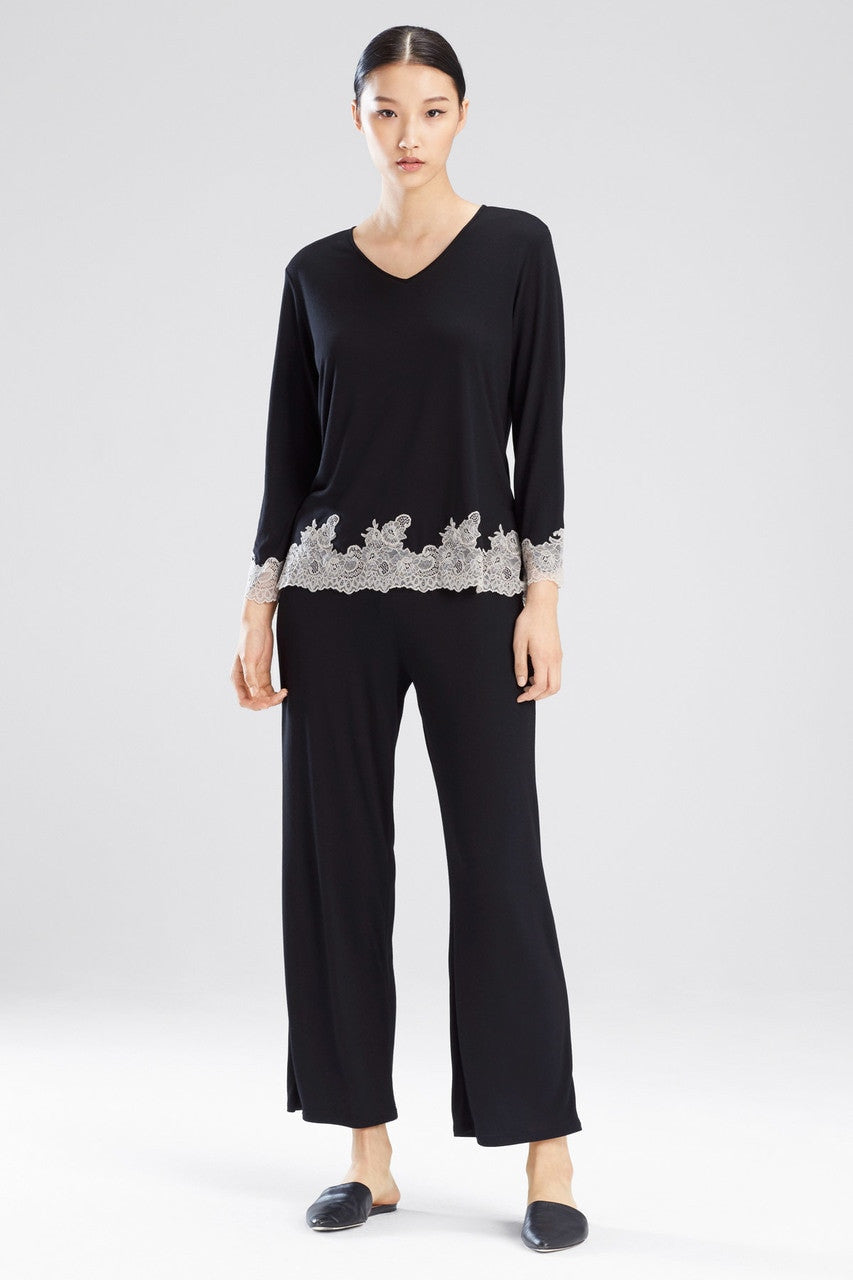 Buy Luxe Shangri-La TENCEL™ Long Sleeve PJ in Black/Cocoon Online Black/Cocoon
