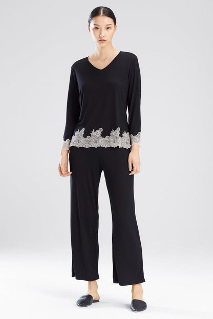 Buy Luxe Shangri-La TENCEL™ Long Sleeve PJ in Black/Cocoon Online Black/Cocoon