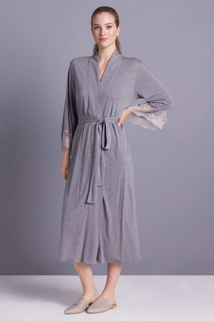 Buy Luxe Shangri-la TENCEL™ Robe in Grey Online Grey