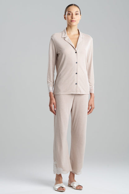 Buy Luxe Shangri-La TENCEL™ Long Sleeve Notch PJ in Heather Cashmere Online Heather Cashmere