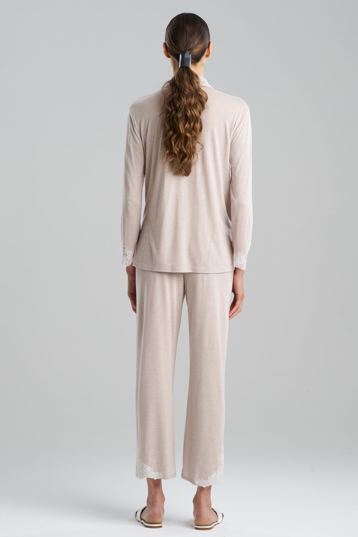 Buy Luxe Shangri-La TENCEL™ Long Sleeve Notch PJ in Heather Cashmere Online Heather Cashmere