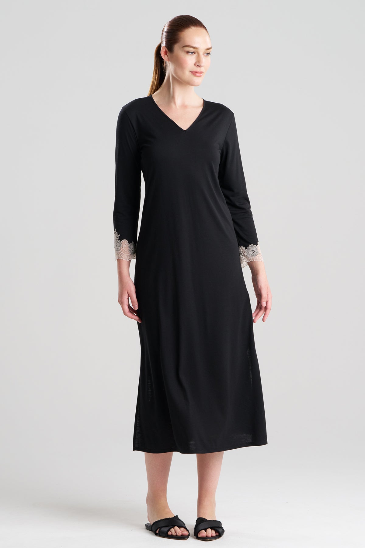 Luxe Shangri-La Long Sleeve Lounger Black/Cocoon