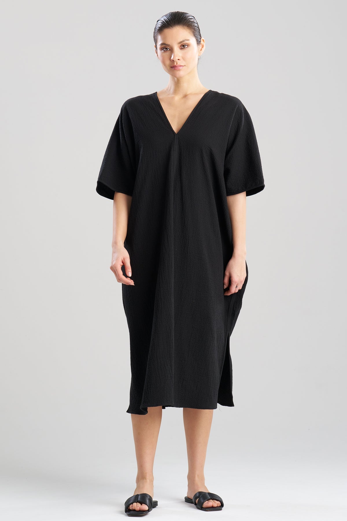 Onsen Cotton Caftan Black