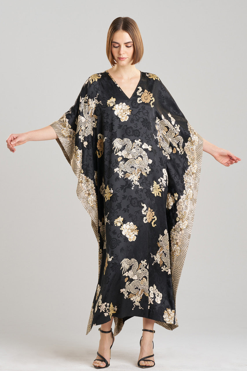 Buy Imperial Dragon Jacquard Caftan in Black Online Black