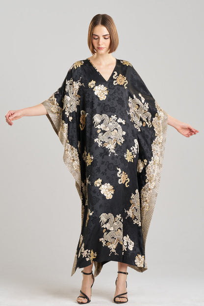 Buy Imperial Dragon Jacquard Caftan in Black Online Black