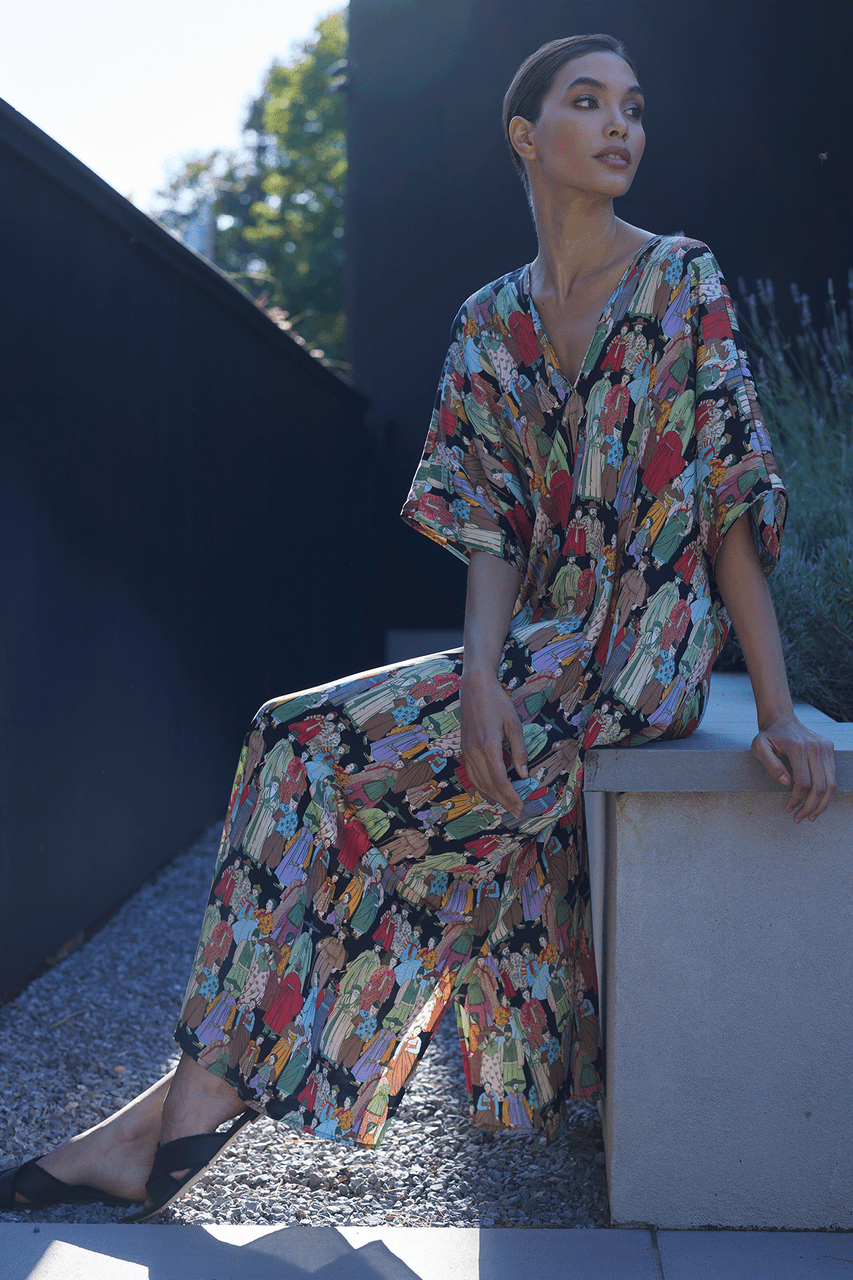 Buy Dynasty Caftan in Black Online Black