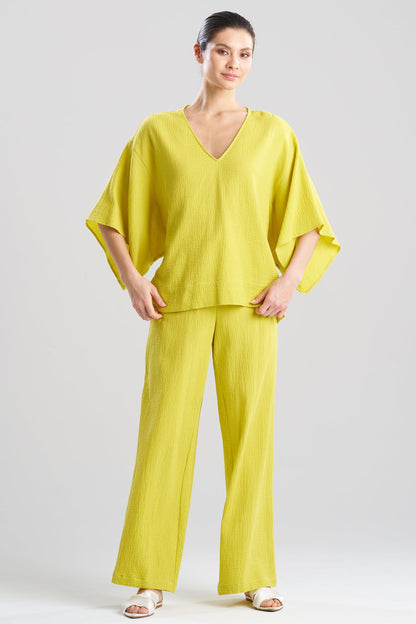 Onsen Cotton Kimono Top Chartreuse