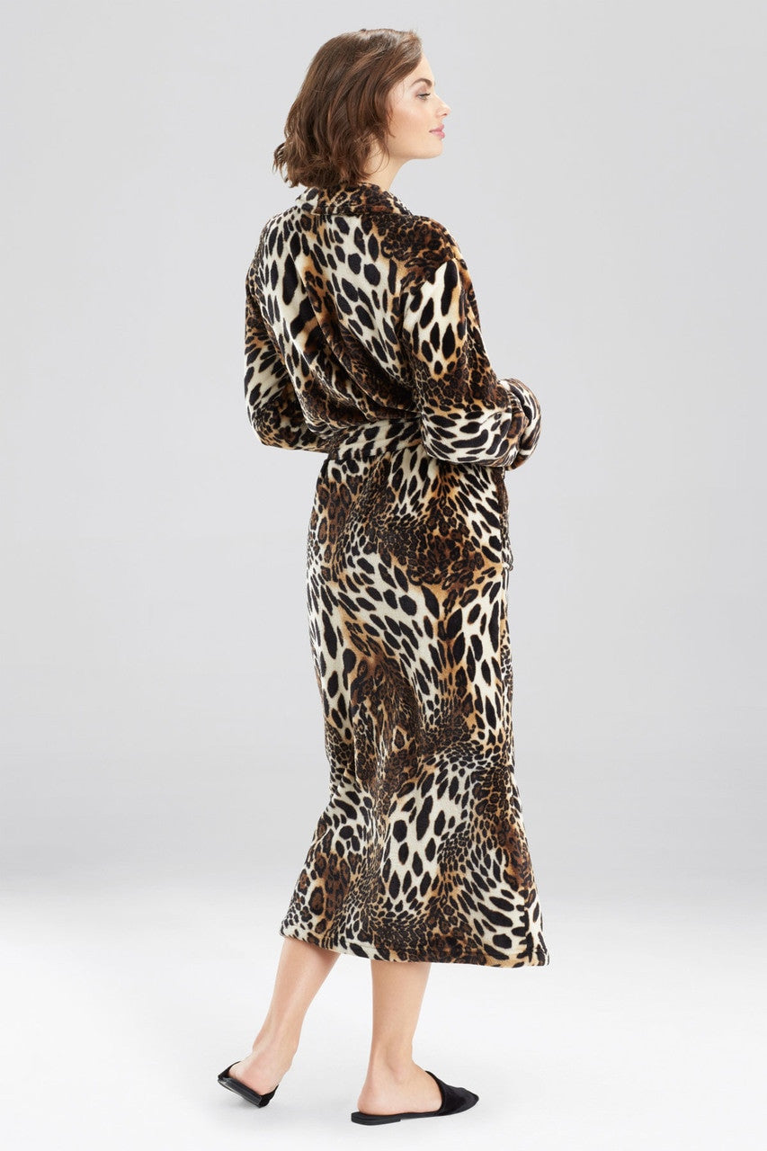Buy Plush Leopard Robe in Chestnut Online Chestnut