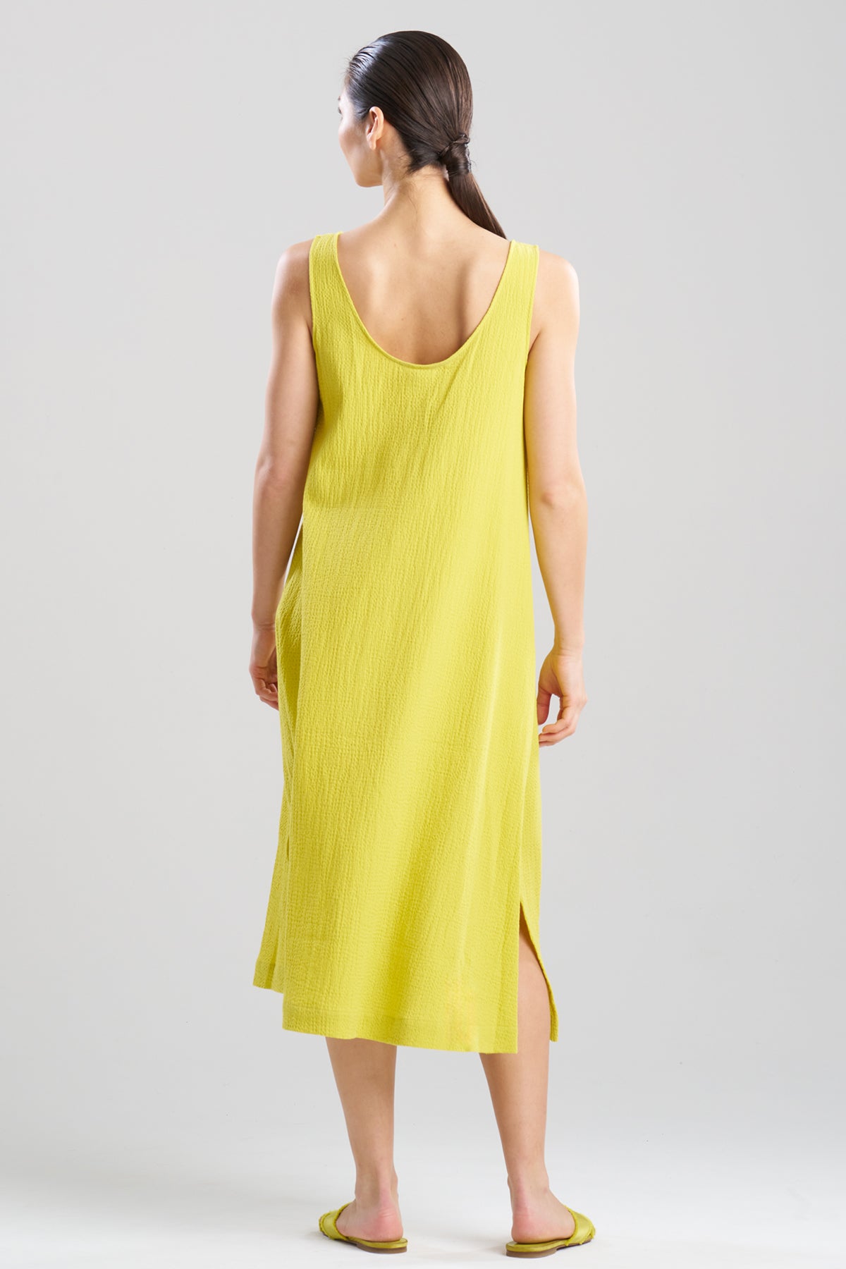Onsen Cotton Tank Slip Dress Chartreuse