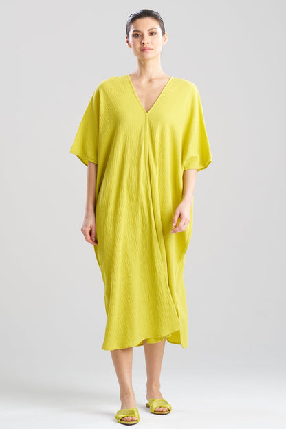 Onsen Cotton Caftan Chartreuse
